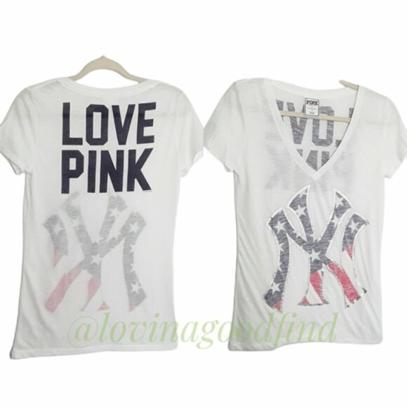 PINK New York American Flag Graphic T-Shirt EUC sz S - Picture 1 of 8